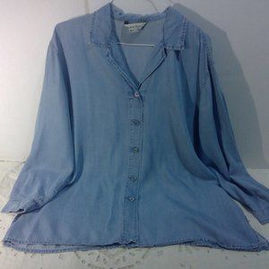 Vintage Marina Rinaldi Sport Women's Shirt Denim Blue XL